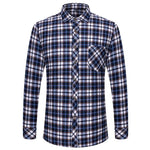 M-6XL Herren Flanell hemden aus reiner Baumwolle Langarm Single Pocket Casual Plaid dicke weiche gemütliche gebürstete Hemden Bluse Männer Kleidung - flohmarkt-deutschland.shop