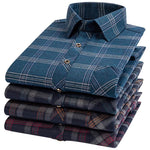 M-6XL Herren Flanell hemden aus reiner Baumwolle Langarm Single Pocket Casual Plaid dicke weiche gemütliche gebürstete Hemden Bluse Männer Kleidung - flohmarkt-deutschland.shop