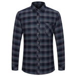 M-6XL Herren Flanell hemden aus reiner Baumwolle Langarm Single Pocket Casual Plaid dicke weiche gemütliche gebürstete Hemden Bluse Männer Kleidung - flohmarkt-deutschland.shop