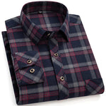 M-6XL Herren Flanell hemden aus reiner Baumwolle Langarm Single Pocket Casual Plaid dicke weiche gemütliche gebürstete Hemden Bluse Männer Kleidung - flohmarkt-deutschland.shop
