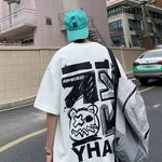M-8xL Frühling männer T-shirt Kurzarm Cartoon Graffiti Druck Männlich Weiblich Alphabet - flohmarkt-deutschland.shop