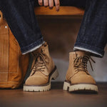 Maden Herren High-Top Stiefel – Kuh-Wildleder, Vintage, Runde Kappe, Wüste, Herbst & Winter - flohmarkt-deutschland.shop