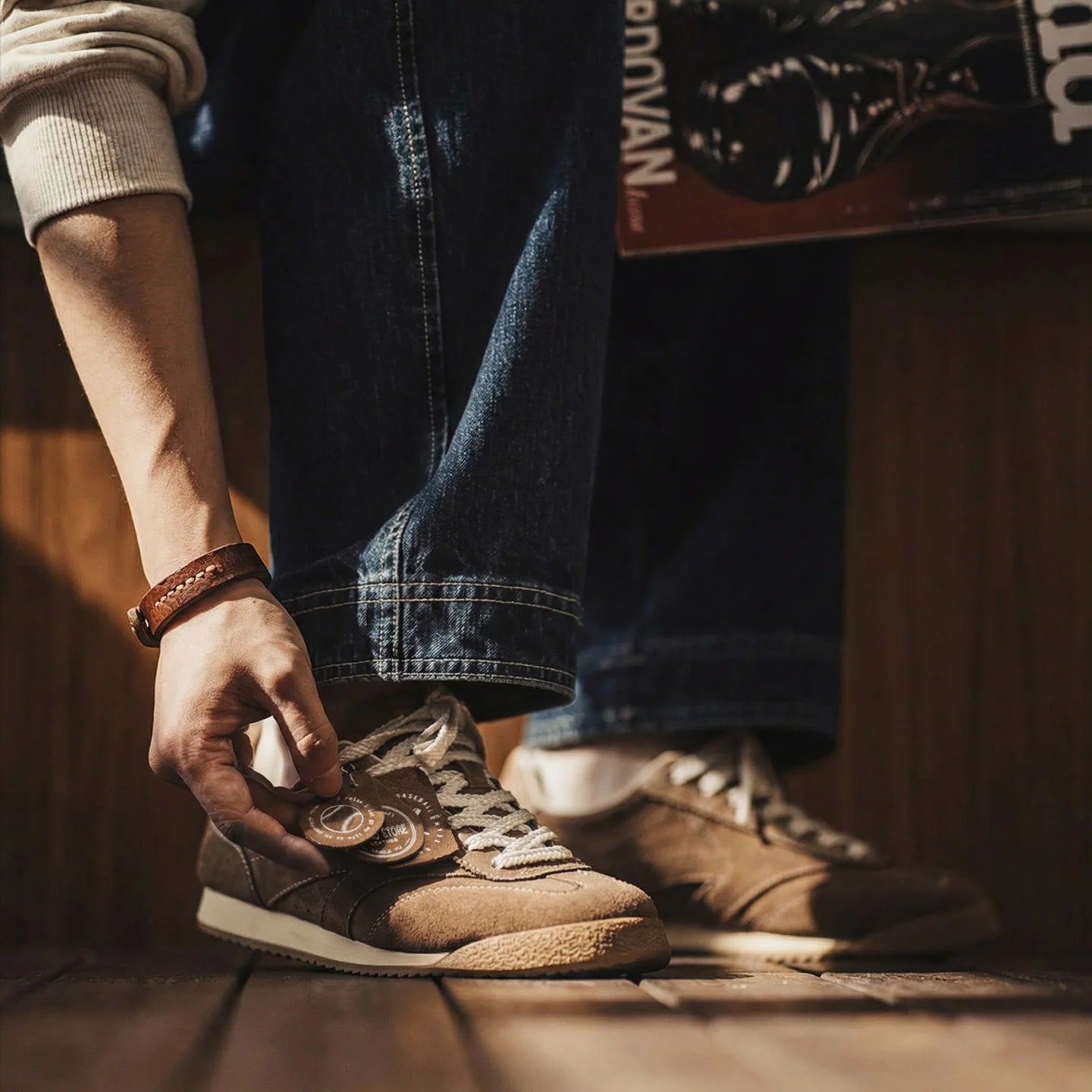 Maden Herren Retro Dunkelbraune Laufschuhe im Deutschen Trainer-Stil, Atmungsaktive Sneakers, Lässige Baseball-Schuhe für Fitness, Herbst/Winter - flohmarkt-deutschland.shop