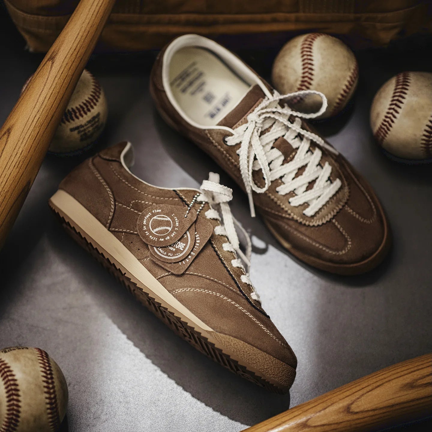 Maden Herren Retro Dunkelbraune Laufschuhe im Deutschen Trainer-Stil, Atmungsaktive Sneakers, Lässige Baseball-Schuhe für Fitness, Herbst/Winter - flohmarkt-deutschland.shop