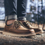 Maden Herren Vintage Anzugschuhe Braun Runde Spitze Derby-Schuhe Lässige Schnürschuhe Niedrige Arbeitsschuhe für Büro und Business - flohmarkt-deutschland.shop