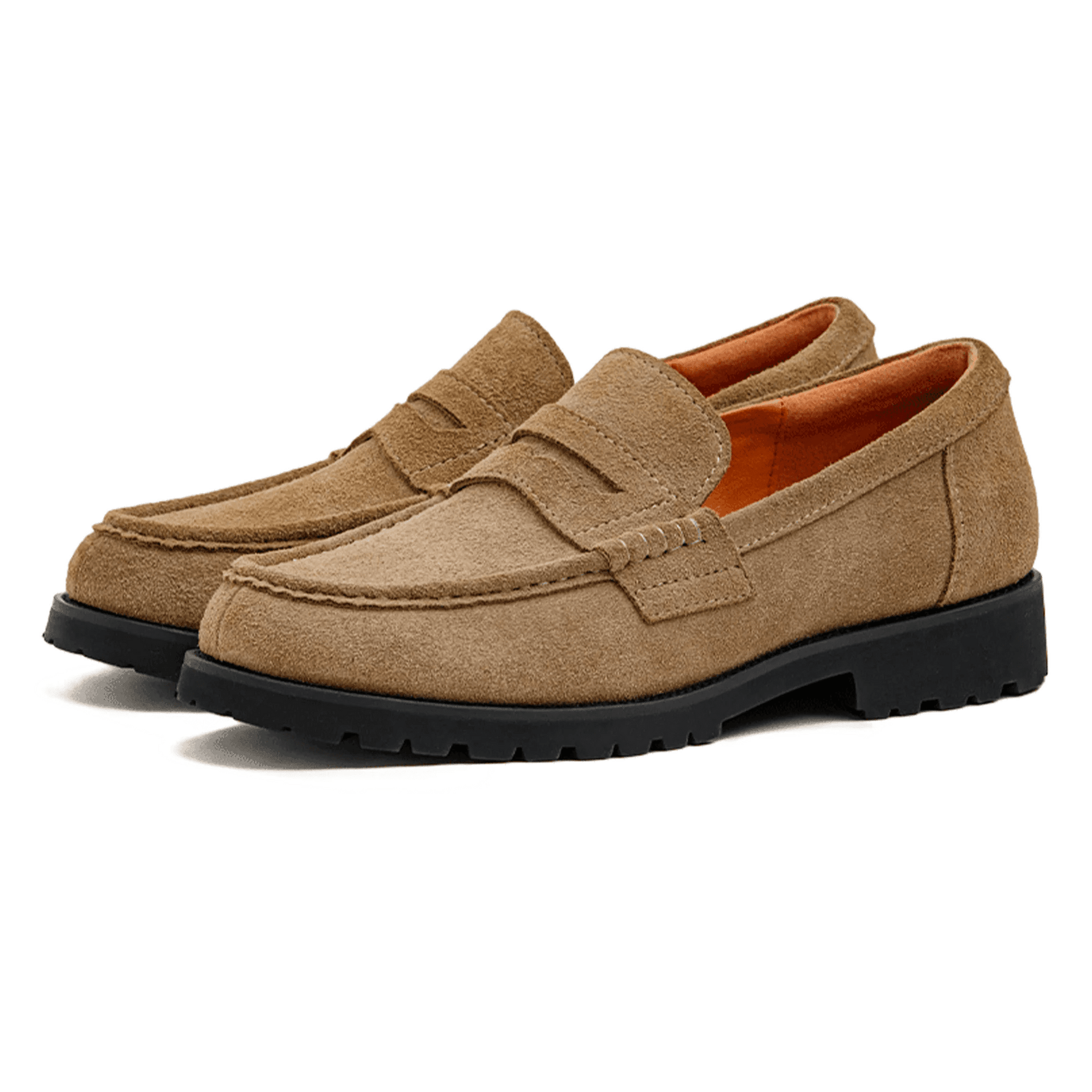 Maden Herren Vintage Wildleder Penny Loafers im Old Money Stil, braune Slipper für den Herbst, lässige Halbschuhe - flohmarkt-deutschland.shop