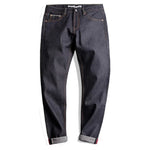 Maden Retro 14.5oz Selvedge Raw Denim for Men's Jeans with YKK Zipper Fly Embroidery Straight Jeans Classic Solid Color Trousers - flohmarkt-deutschland.shop
