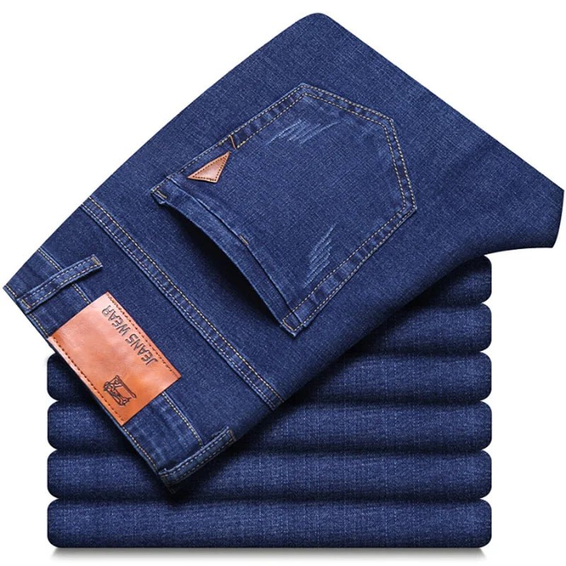 Männer Mode Gerade Jeans Männer Neue Stretch Slim Fit Hosen Komfortable Weiche Business Denim Hosen Männliche Marke Kleidung - flohmarkt-deutschland.shop