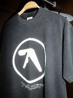 Männer T-Shirt Aphex Twin Gewaschen Schwarz Druck Baumwolle Grafik Übergroßen Koreanische Mode Kurzarm Tops Tees Y2k Streetwear Kleidung - flohmarkt-deutschland.shop