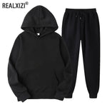 Männer Trainingsanzug 2-teilige Sets Mit Kapuze Sweatshirt + Kordelzug Hosen Männliche Hoodies Laufsport Männer Frauen Herbst Sportwear - flohmarkt-deutschland.shop