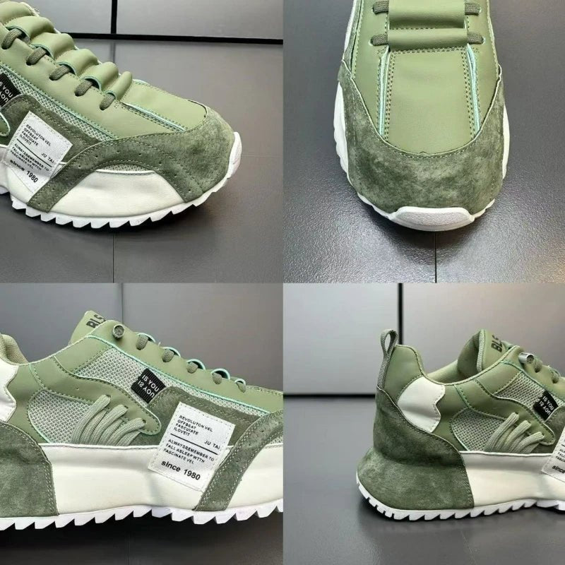 Männer Turnschuhe Plattform Casual Schuhe Trend Leder Runde Kappe Laufschuhe Im Freien Nicht-slip Schuhe Slip auf Atmungsaktive Männer schuhe - flohmarkt-deutschland.shop