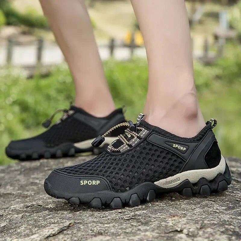Männer Turnschuhe Sommer Waten Mesh Schuhe Bequeme Slip auf Outdoor Wanderschuhe Zapatos Hombre Casual Klettern Trekking Schuhe - flohmarkt-deutschland.shop