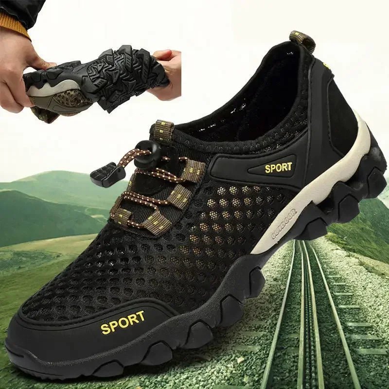Männer Turnschuhe Sommer Waten Mesh Schuhe Bequeme Slip auf Outdoor Wanderschuhe Zapatos Hombre Casual Klettern Trekking Schuhe - flohmarkt-deutschland.shop