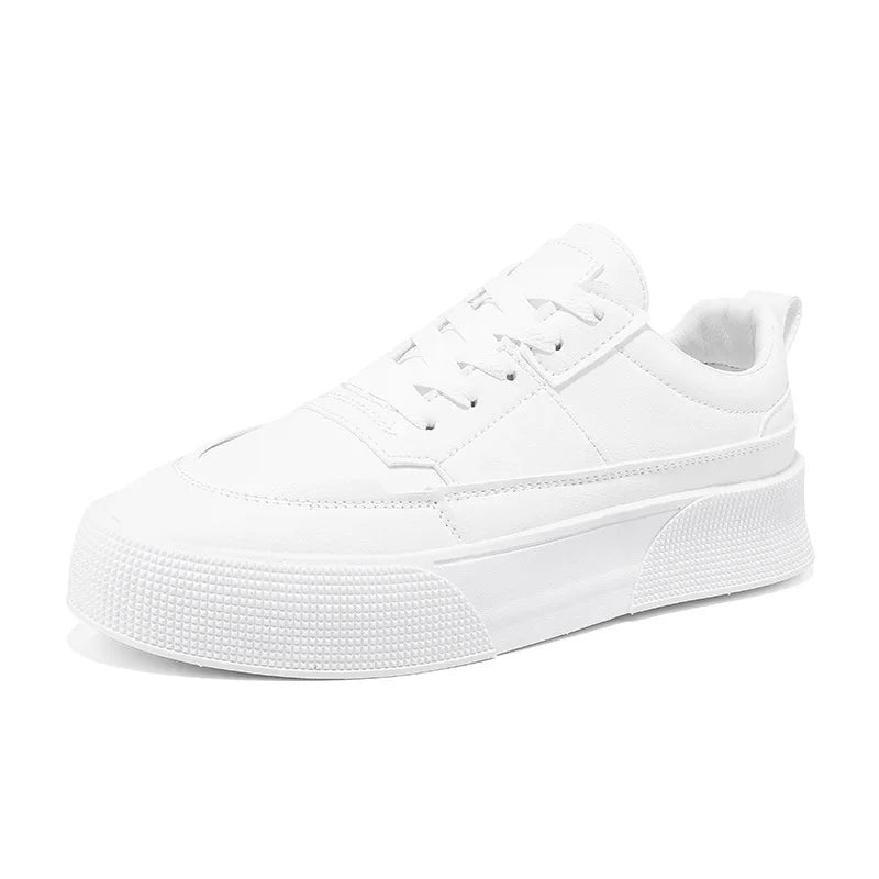Männer Weiße Schuhe Leder Casual Turnschuhe Trend Plattform Schuhe Bequeme Vulkanisierte Schuhe für Männer Weiß Tenis Masculinos - flohmarkt-deutschland.shop