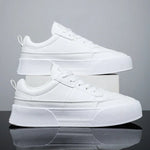 Männer Weiße Schuhe Leder Casual Turnschuhe Trend Plattform Schuhe Bequeme Vulkanisierte Schuhe für Männer Weiß Tenis Masculinos - flohmarkt-deutschland.shop