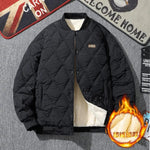 Männer Winter Raute Baumwolle gepolsterte Jacke lässig dicke Lamm wolle Gitter vielseitige Unisex Mantel Vintage Baseball kälte festen Parka - flohmarkt-deutschland.shop