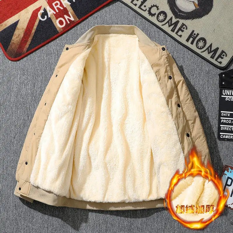 Männer Winter Raute Baumwolle gepolsterte Jacke lässig dicke Lamm wolle Gitter vielseitige Unisex Mantel Vintage Baseball kälte festen Parka - flohmarkt-deutschland.shop