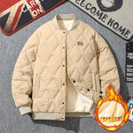 Männer Winter Raute Baumwolle gepolsterte Jacke lässig dicke Lamm wolle Gitter vielseitige Unisex Mantel Vintage Baseball kälte festen Parka - flohmarkt-deutschland.shop