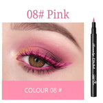 Make-up 12-Farben-Eyeliner, flüssig, wasserdicht, einfach zu tragen, Make-up, mattierter Eyeliner, Blau, Rot, Grün, Weiß, Gold, Brauner Eyeliner - flohmarkt-deutschland.shop
