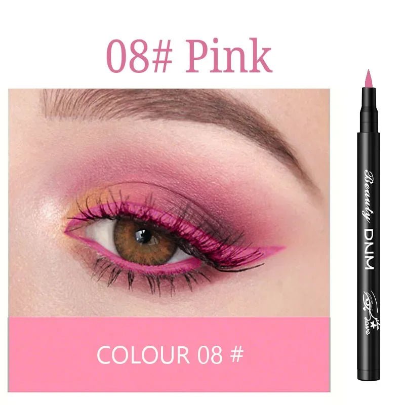 Make-up 12-Farben-Eyeliner, flüssig, wasserdicht, einfach zu tragen, Make-up, mattierter Eyeliner, Blau, Rot, Grün, Weiß, Gold, Brauner Eyeliner - flohmarkt-deutschland.shop