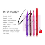 Make-up 12-Farben-Eyeliner, flüssig, wasserdicht, einfach zu tragen, Make-up, mattierter Eyeliner, Blau, Rot, Grün, Weiß, Gold, Brauner Eyeliner - flohmarkt-deutschland.shop