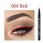 Make-up 12-Farben-Eyeliner, flüssig, wasserdicht, einfach zu tragen, Make-up, mattierter Eyeliner, Blau, Rot, Grün, Weiß, Gold, Brauner Eyeliner - flohmarkt-deutschland.shop