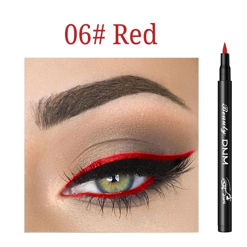 Make-up 12-Farben-Eyeliner, flüssig, wasserdicht, einfach zu tragen, Make-up, mattierter Eyeliner, Blau, Rot, Grün, Weiß, Gold, Brauner Eyeliner - flohmarkt-deutschland.shop