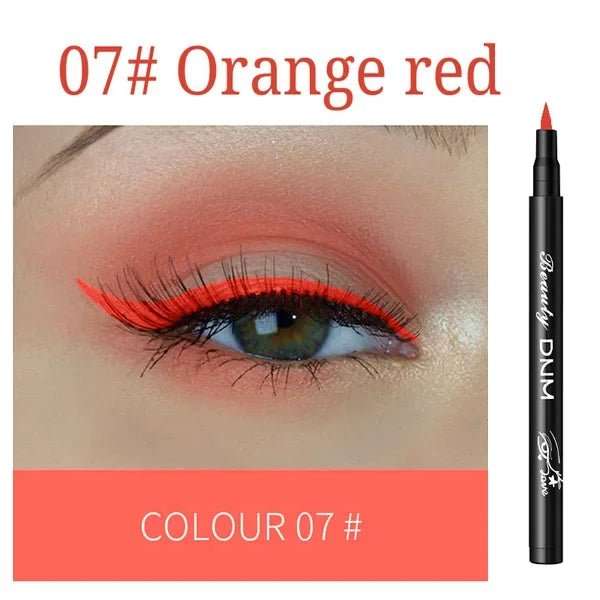 Make-up 12-Farben-Eyeliner, flüssig, wasserdicht, einfach zu tragen, Make-up, mattierter Eyeliner, Blau, Rot, Grün, Weiß, Gold, Brauner Eyeliner - flohmarkt-deutschland.shop