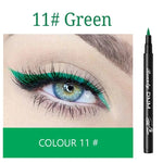 Make-up 12-Farben-Eyeliner, flüssig, wasserdicht, einfach zu tragen, Make-up, mattierter Eyeliner, Blau, Rot, Grün, Weiß, Gold, Brauner Eyeliner - flohmarkt-deutschland.shop