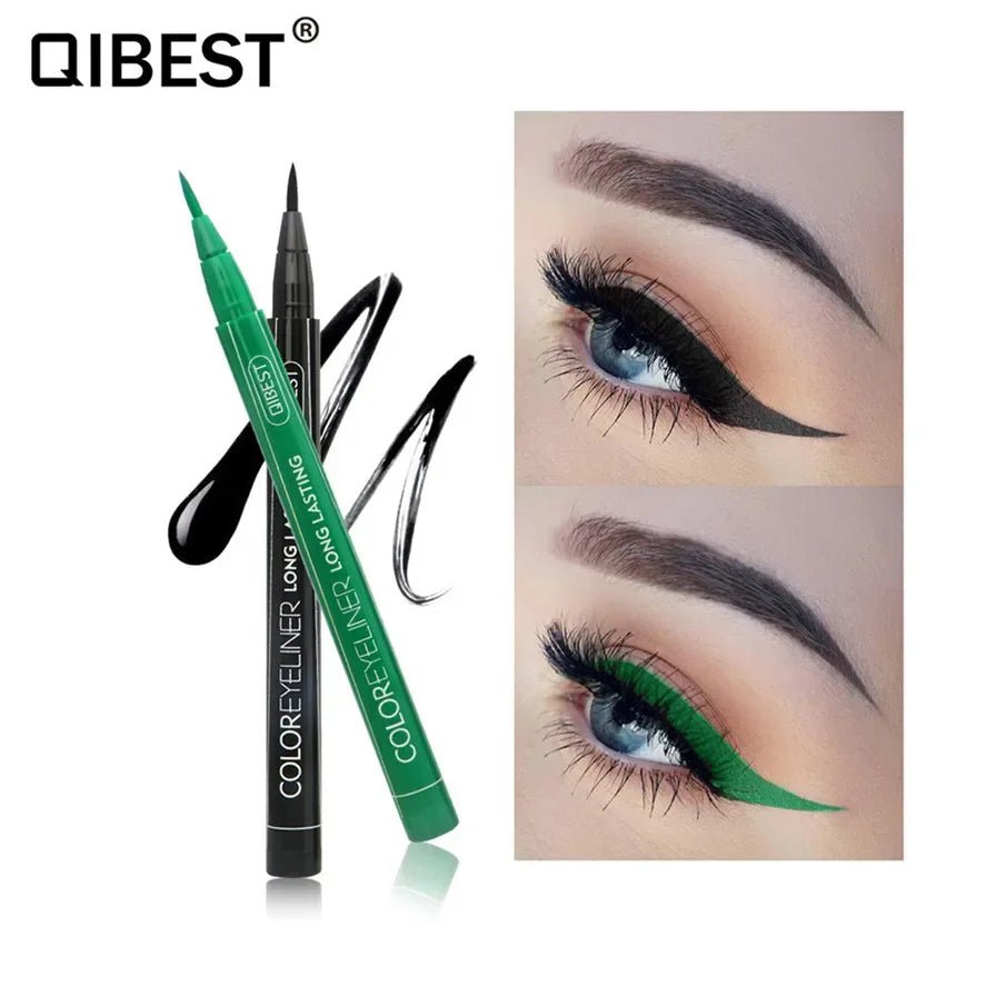Make-up 12-Farben-Eyeliner, flüssig, wasserdicht, einfach zu tragen, Make-up, mattierter Eyeliner, Blau, Rot, Grün, Weiß, Gold, Brauner Eyeliner - flohmarkt-deutschland.shop