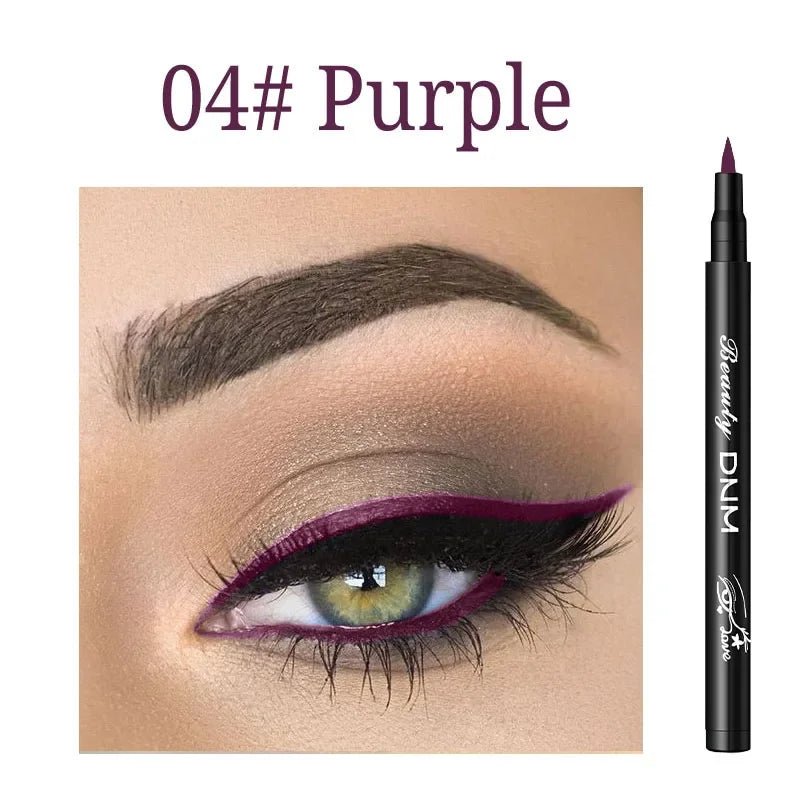 Make-up 12-Farben-Eyeliner, flüssig, wasserdicht, einfach zu tragen, Make-up, mattierter Eyeliner, Blau, Rot, Grün, Weiß, Gold, Brauner Eyeliner - flohmarkt-deutschland.shop
