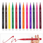 Make-up 12-Farben-Eyeliner, flüssig, wasserdicht, einfach zu tragen, Make-up, mattierter Eyeliner, Blau, Rot, Grün, Weiß, Gold, Brauner Eyeliner - flohmarkt-deutschland.shop