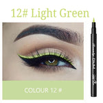 Make-up 12-Farben-Eyeliner, flüssig, wasserdicht, einfach zu tragen, Make-up, mattierter Eyeliner, Blau, Rot, Grün, Weiß, Gold, Brauner Eyeliner - flohmarkt-deutschland.shop