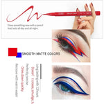 Make-up 12-Farben-Eyeliner, flüssig, wasserdicht, einfach zu tragen, Make-up, mattierter Eyeliner, Blau, Rot, Grün, Weiß, Gold, Brauner Eyeliner - flohmarkt-deutschland.shop