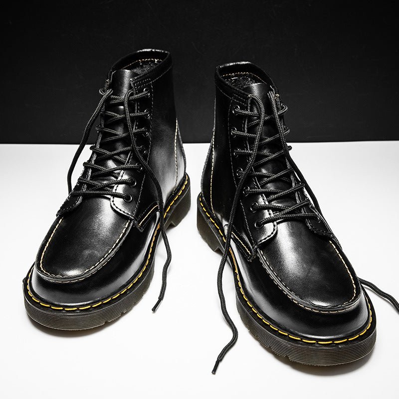 Martin Trendy Tooling Boots Hochschaftstiefel - Premium Kuhhautleder Für Langlebigkeit Und Vintage Charme - flohmarkt-deutschland.shop