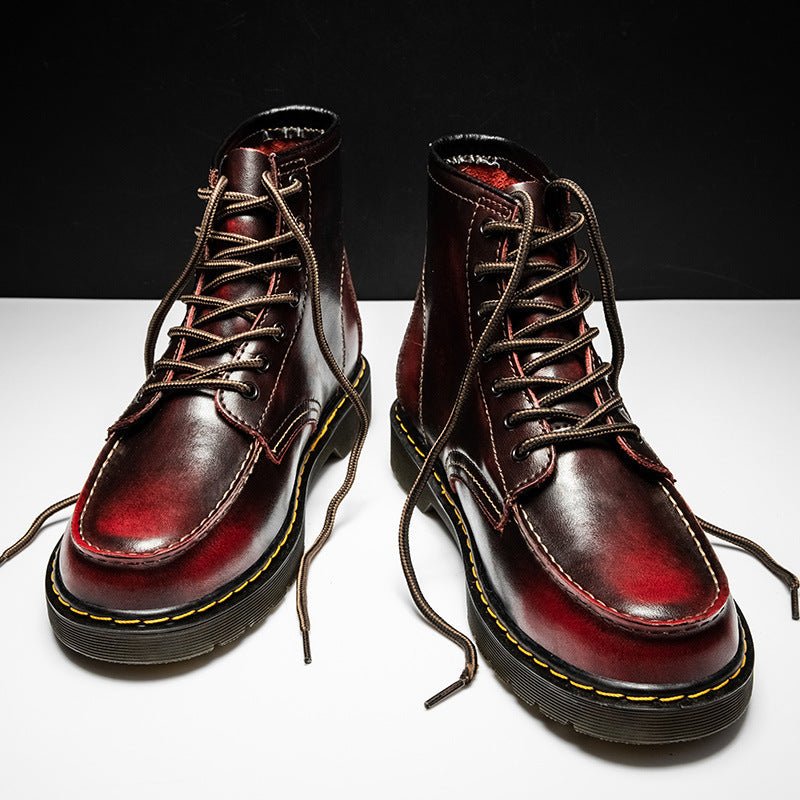 Martin Trendy Tooling Boots Hochschaftstiefel - Premium Kuhhautleder Für Langlebigkeit Und Vintage Charme - flohmarkt-deutschland.shop