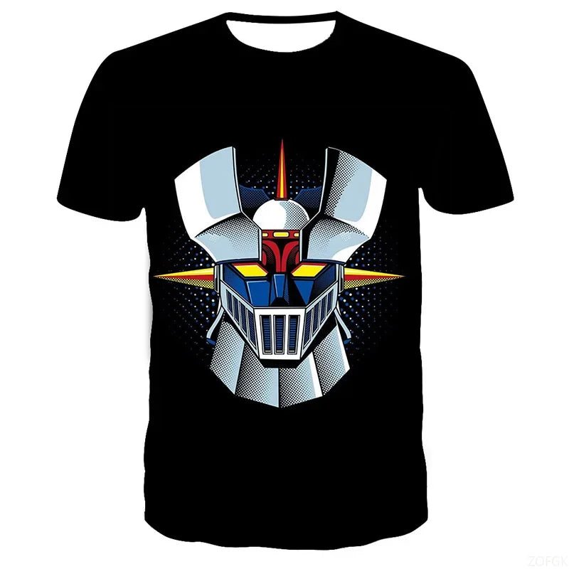 Mazinger Z 3D Print T-Shirts Anime Robot Streetwear Men Women Fashion Oversized Short Sleeve T Shirt Kids Tees Tops Man Clothing - flohmarkt-deutschland.shop