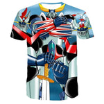Mazinger Z 3D Print T-Shirts Anime Robot Streetwear Men Women Fashion Oversized Short Sleeve T Shirt Kids Tees Tops Man Clothing - flohmarkt-deutschland.shop