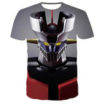 Mazinger Z 3D Print T-Shirts Anime Robot Streetwear Men Women Fashion Oversized Short Sleeve T Shirt Kids Tees Tops Man Clothing - flohmarkt-deutschland.shop