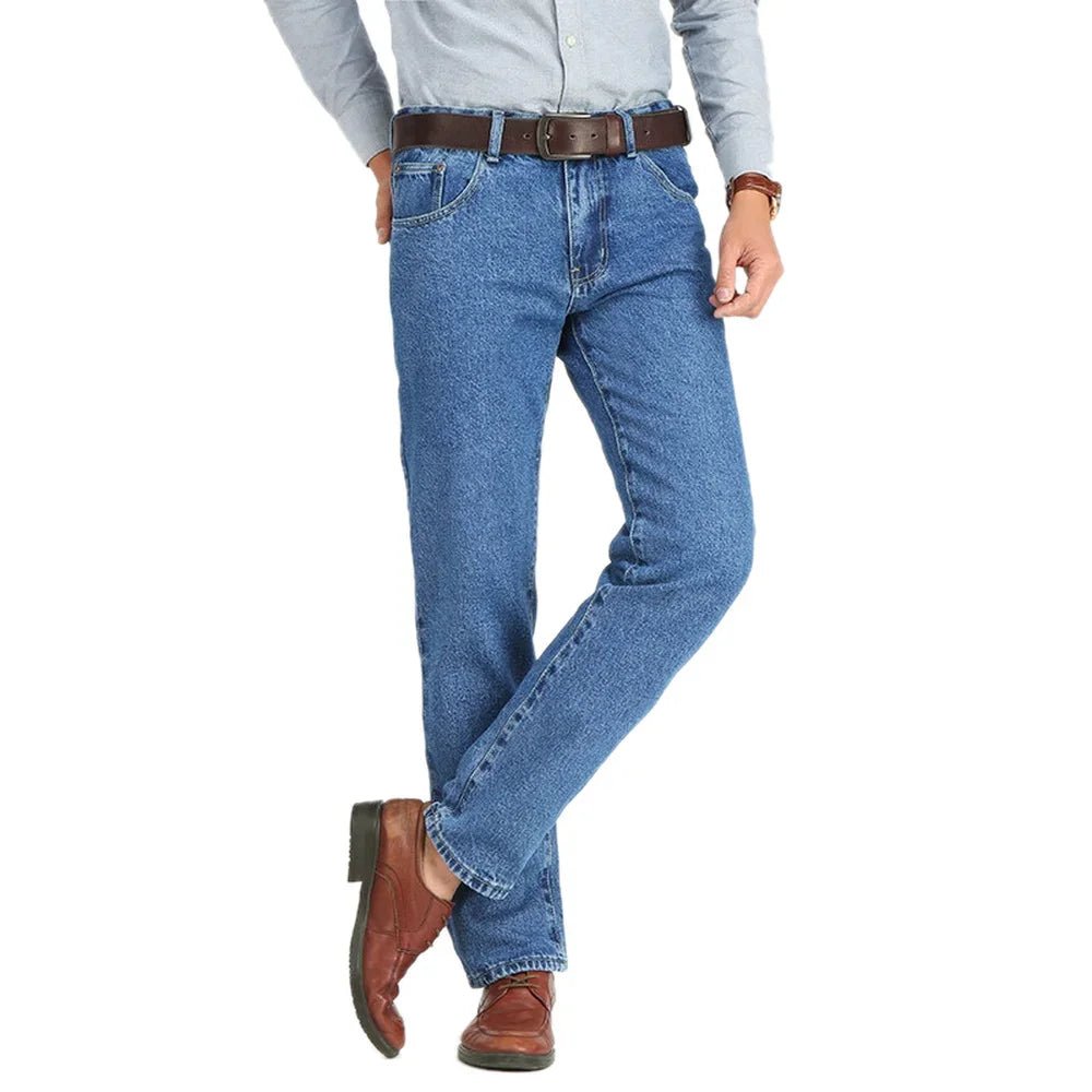 Men Business Jeans Classic Spring Autumn Male Cotton Straight Stretch Brand Denim Pants Summer Overalls Slim Fit Trousers 2021 - flohmarkt-deutschland.shop