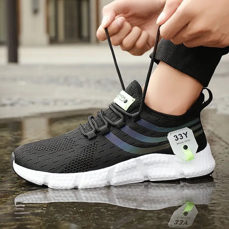 Men Casual Sport Shoes Breathable Lightweight Sneakers Outdoor Mesh Black Running Shoes Athletic Jogging Tenis Walking Shoes - flohmarkt-deutschland.shop