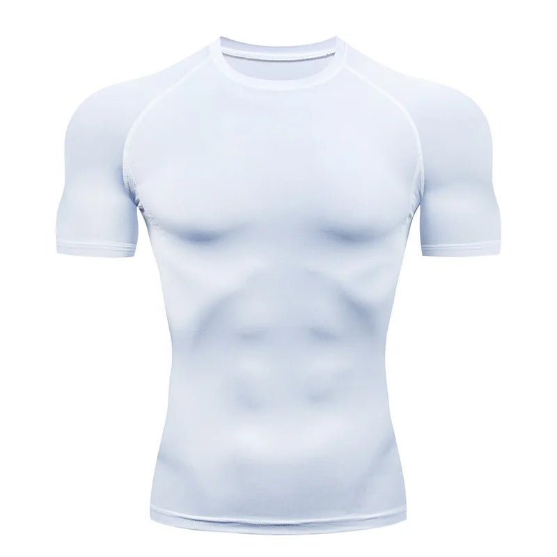 Men Compression Running T Shirt Fitness Tight Short Sleeve Tshirt Training Jogging Shirts Gym Sportswear Quick Dry Rashgard - flohmarkt-deutschland.shop