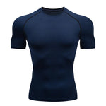 Men Compression Running T Shirt Fitness Tight Short Sleeve Tshirt Training Jogging Shirts Gym Sportswear Quick Dry Rashgard - flohmarkt-deutschland.shop