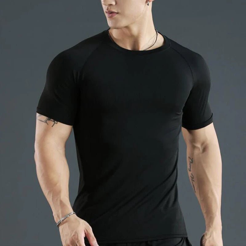 Men Compression Running T Shirt Fitness Tight Short Sleeve Tshirt Training Jogging Shirts Gym Sportswear Quick Dry Rashgard - flohmarkt-deutschland.shop