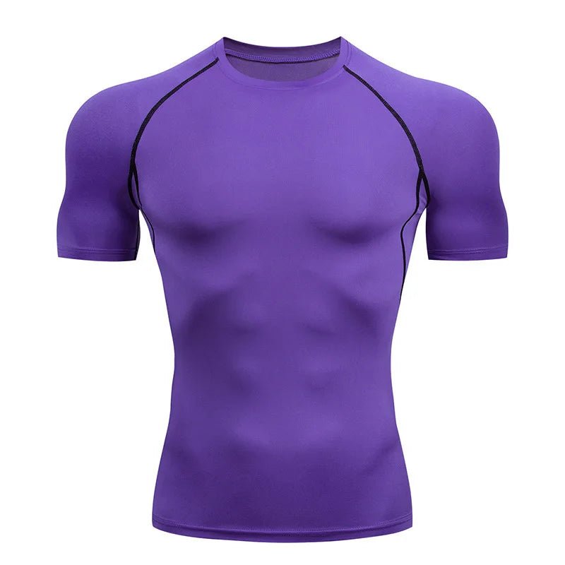 Men Compression Running T Shirt Fitness Tight Short Sleeve Tshirt Training Jogging Shirts Gym Sportswear Quick Dry Rashgard - flohmarkt-deutschland.shop