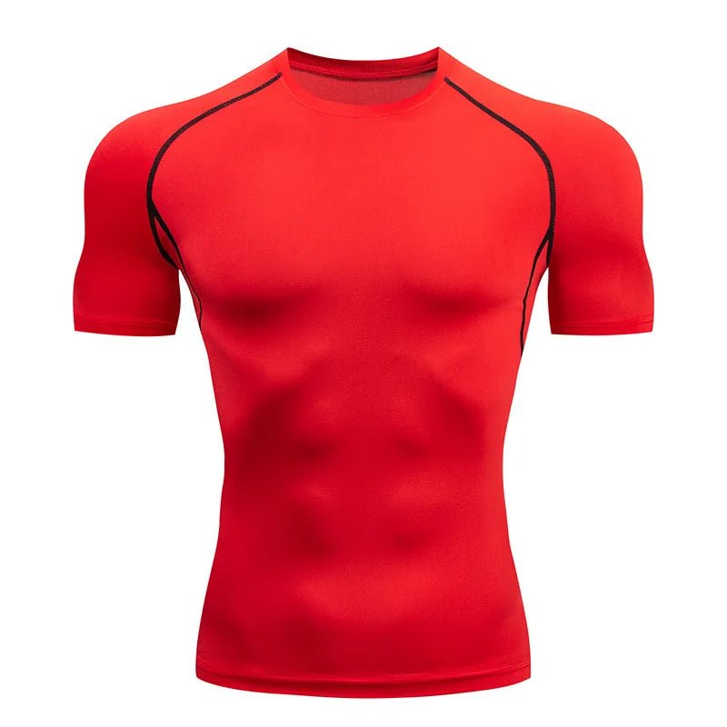 Men Compression Running T Shirt Fitness Tight Short Sleeve Tshirt Training Jogging Shirts Gym Sportswear Quick Dry Rashgard - flohmarkt-deutschland.shop