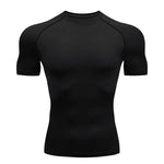 Men Compression Running T Shirt Fitness Tight Short Sleeve Tshirt Training Jogging Shirts Gym Sportswear Quick Dry Rashgard - flohmarkt-deutschland.shop