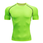 Men Compression Running T Shirt Fitness Tight Short Sleeve Tshirt Training Jogging Shirts Gym Sportswear Quick Dry Rashgard - flohmarkt-deutschland.shop