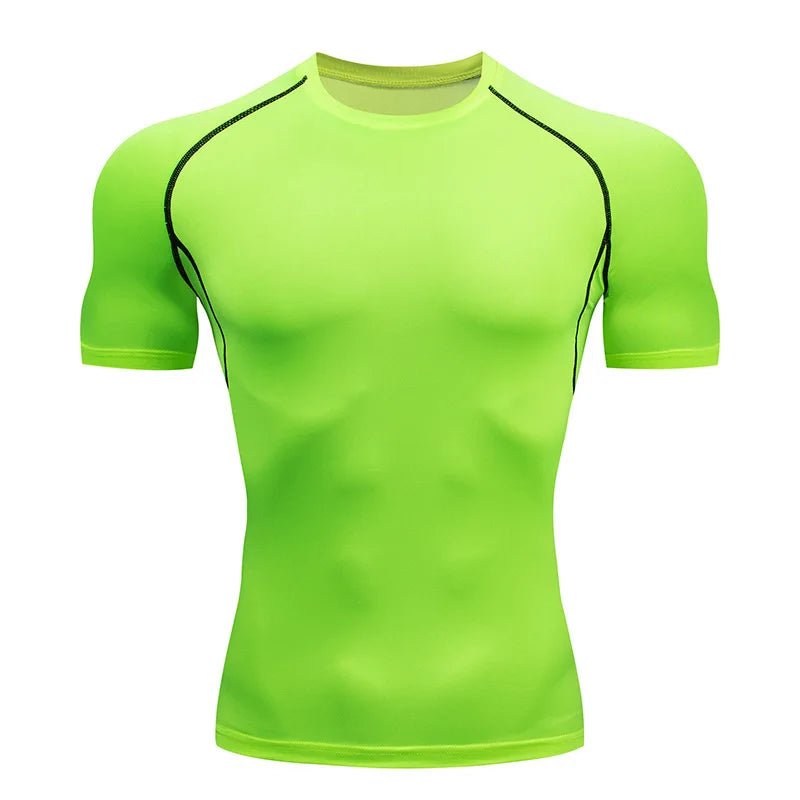 Men Compression Running T Shirt Fitness Tight Short Sleeve Tshirt Training Jogging Shirts Gym Sportswear Quick Dry Rashgard - flohmarkt-deutschland.shop