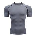 Men Compression Running T Shirt Fitness Tight Short Sleeve Tshirt Training Jogging Shirts Gym Sportswear Quick Dry Rashgard - flohmarkt-deutschland.shop